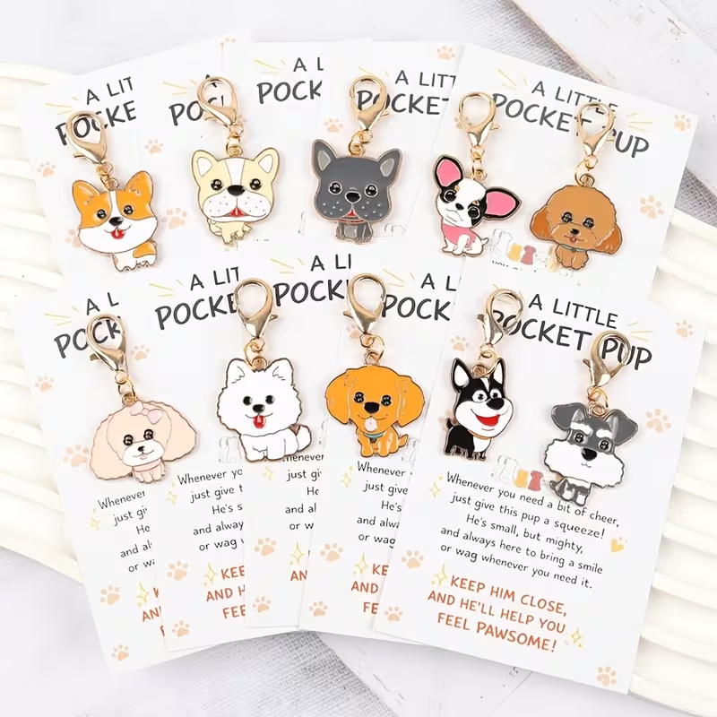 Pet Supplies Delivery - 10 Gantungan Kunci Anak Anjing Kartun