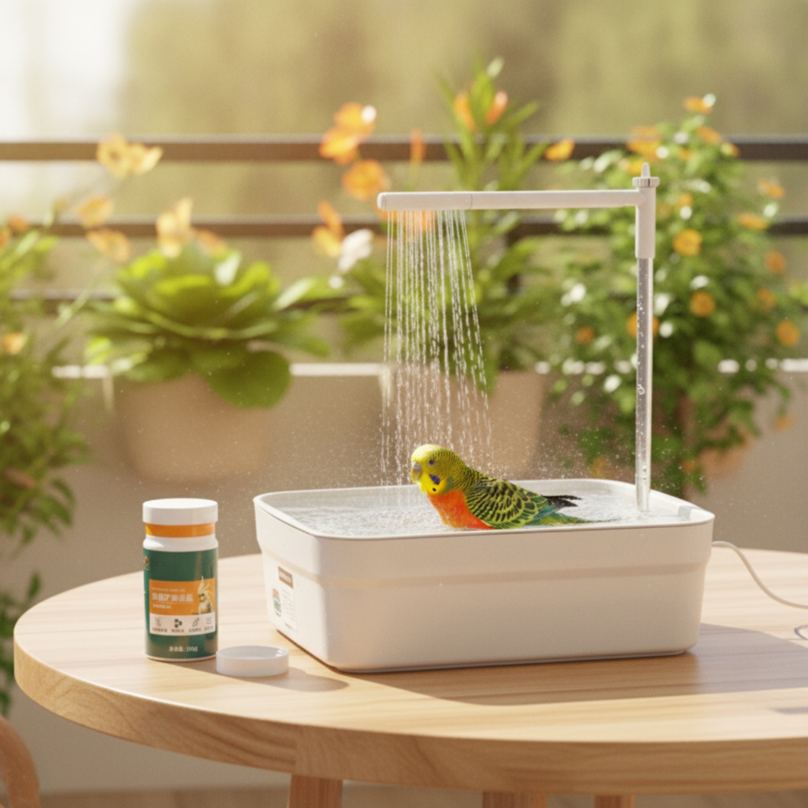 Pet Supplies Usa - Bak Mandi Burung dengan Shower, Bak